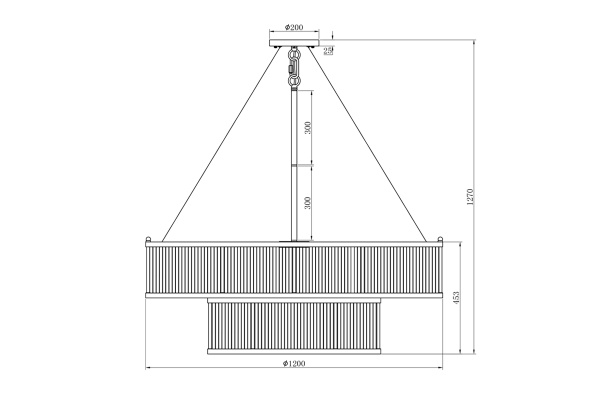 Люстра стеклянная (хром) K2KR806-10